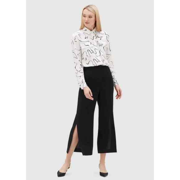 LAFAYETTE 148 NEW YORK Downing Finesse Crepe Side Slit Pants Size 8